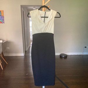 Ted Baker White and Black pencil skirt midi dress